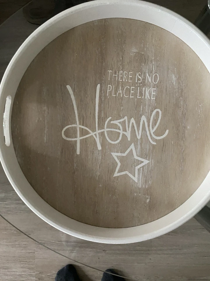 Rundes Tablett  Durchmesser 33 cm  There Is No Place Like Home