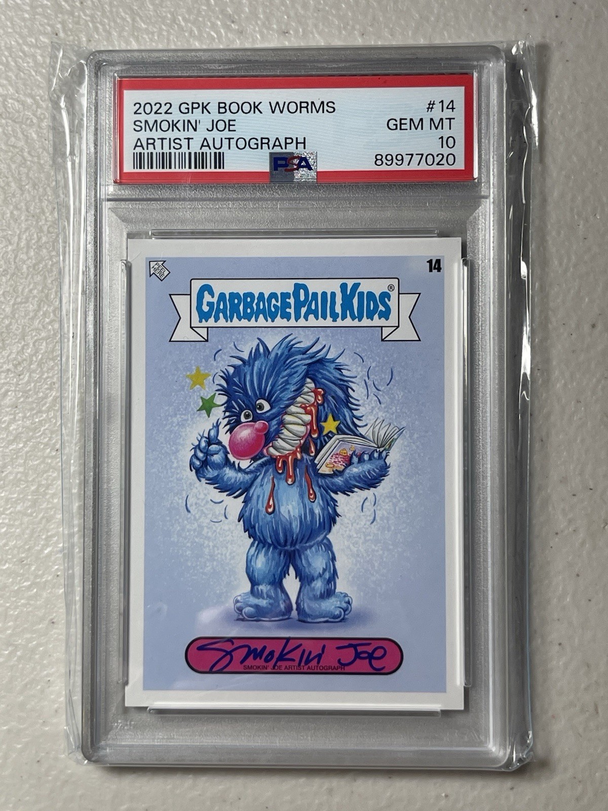 2022 GPK Book Worms Smokin Joe auto #14 Garbage Pail Kids PSA Gem Mint 10 POP 1 view 1