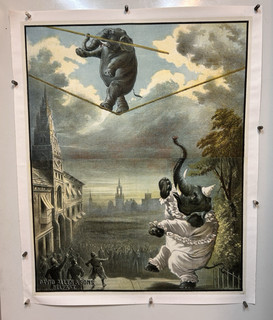 Elephant on a Wire CIRCUS LB David Allen & Sons Belfast ca. 1890s RARE ORIGINAL