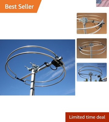 Durable Aluminum FM Loop Antenna - 360-Degree Reception for RV & Home