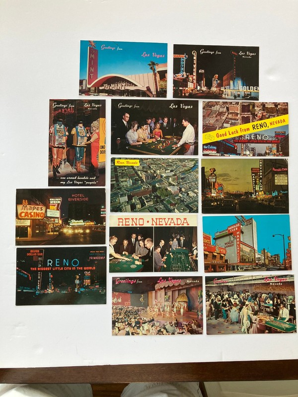 Vintage 22  Postcards  San Francisco, Las Vegas And Reno Nevada 1962