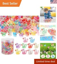 Tiny 240 Pcs Glitter Ducks - Colorful Resin Figures for Kids  Creative Projects