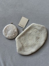 Vintage White Beaded Evening Clutch With Matching Coin Bag Made Japan