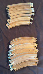 20 ~ Brio-Compatible Wooden Train Set Lot ~ Misc Train Track Pieces ~ White Tips