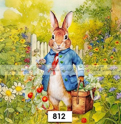 (812) TWO Paper LUNCHEON Decoupage Art Craft Napkins - EASTER RABBIT BUNNY