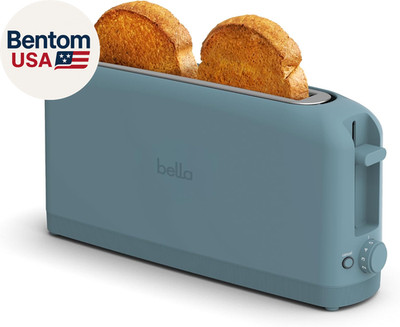Slim 2 Slice Toaster 10 Inch Long Slot 900W Wide Bread Bagel Toaster Surf
