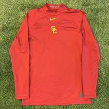 Nike Team Issue USC Trojans Pro Hyperwarm Mock-Neck Long Sleeve Sz M 893106-698