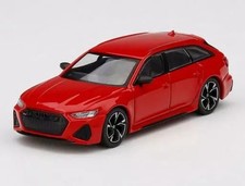 1/64 Mini GT Audi RS6 Avant Carbon Black Edition Left Handle Tango Red Diecast