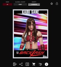 VIDEOGAME Topps WWE Slam 20 - BACKLASH White - KAIRI SANE