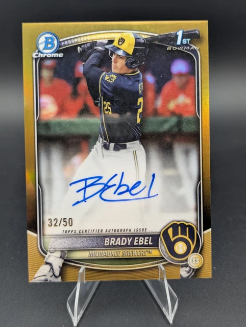 2025 Bowman Draft Brady Ebel Bowman 1st True Gold Auto 32/50 - Mint Condition
