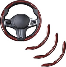Carbon Fiber Steering Wheel Cover, Snap on Car Steering Wheel Cover Set Accessor