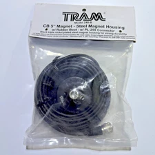 TRAM 240B Magnet Antenna Mount 5" Black, rubber boot, 3/8"x24 - RG58 - PL259