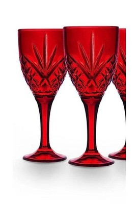 Godinger Dublin Crystal wine goblet set of 2 Ruby Red 10oz