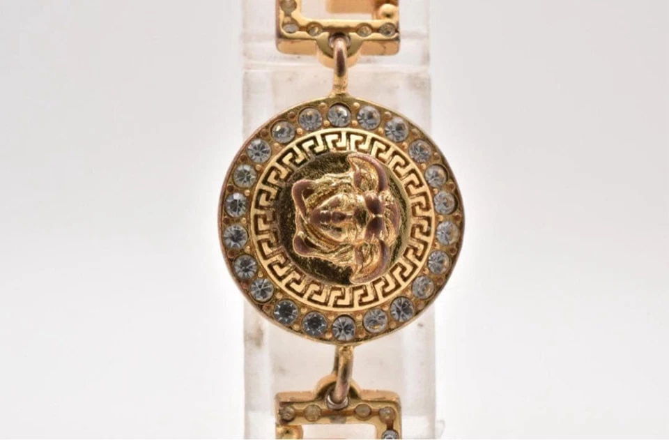 Versace Medusa золотой браслет с камнями и стразами для женщин - Изображение 2 из 4