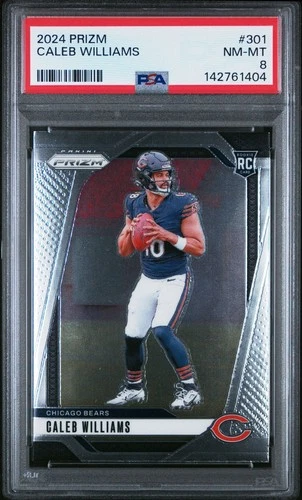 2024 PANINI PRIZM #301 CALEB WILLIAMS ROOKIE RC PSA 8