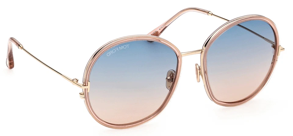 TOM FORD HUNTER-02 TF 946 72W PEACH GOLD W /BLUE GRADIENT LENS SUNGLASSES 58-18 - Image 4 of 4
