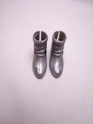 Mattel Creatable World Puppenschuhe Metallic Silber mit Nieten  (20666)