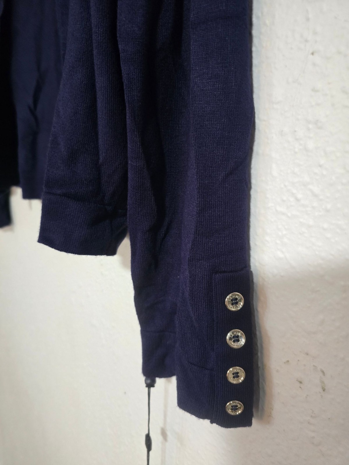 NWT Tommy Hilfiger Navy Blue Long Sleeve Cropped Open Cardigan Women's Sz Medium thumbnail 3