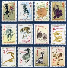 TIMBRE FRANCE 2005-16  N° 3749, 3865, 4001, etc  NEUF **  12 "Nouvel An chinois"