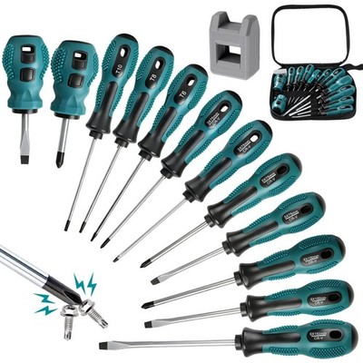 12tlg Schraubendreher Satz Magnetisch Phillips Schlitz Torx Cr-Mo-V Werkzeug Set