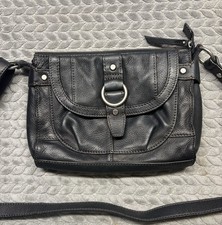 Fossil Milo Crossbody Bag Long Live Vintage Black Pebble Leather w/Organizer