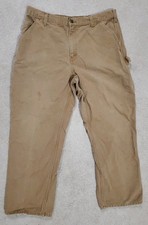 Carhartt B11 BRN Carpenter Washed Duck Canvas Pants Mens Size 38x30