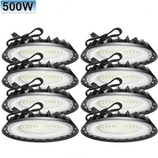 8 Pack 500W UFO Led High Bay Light Commercial Industrial Factory Warehouse Light