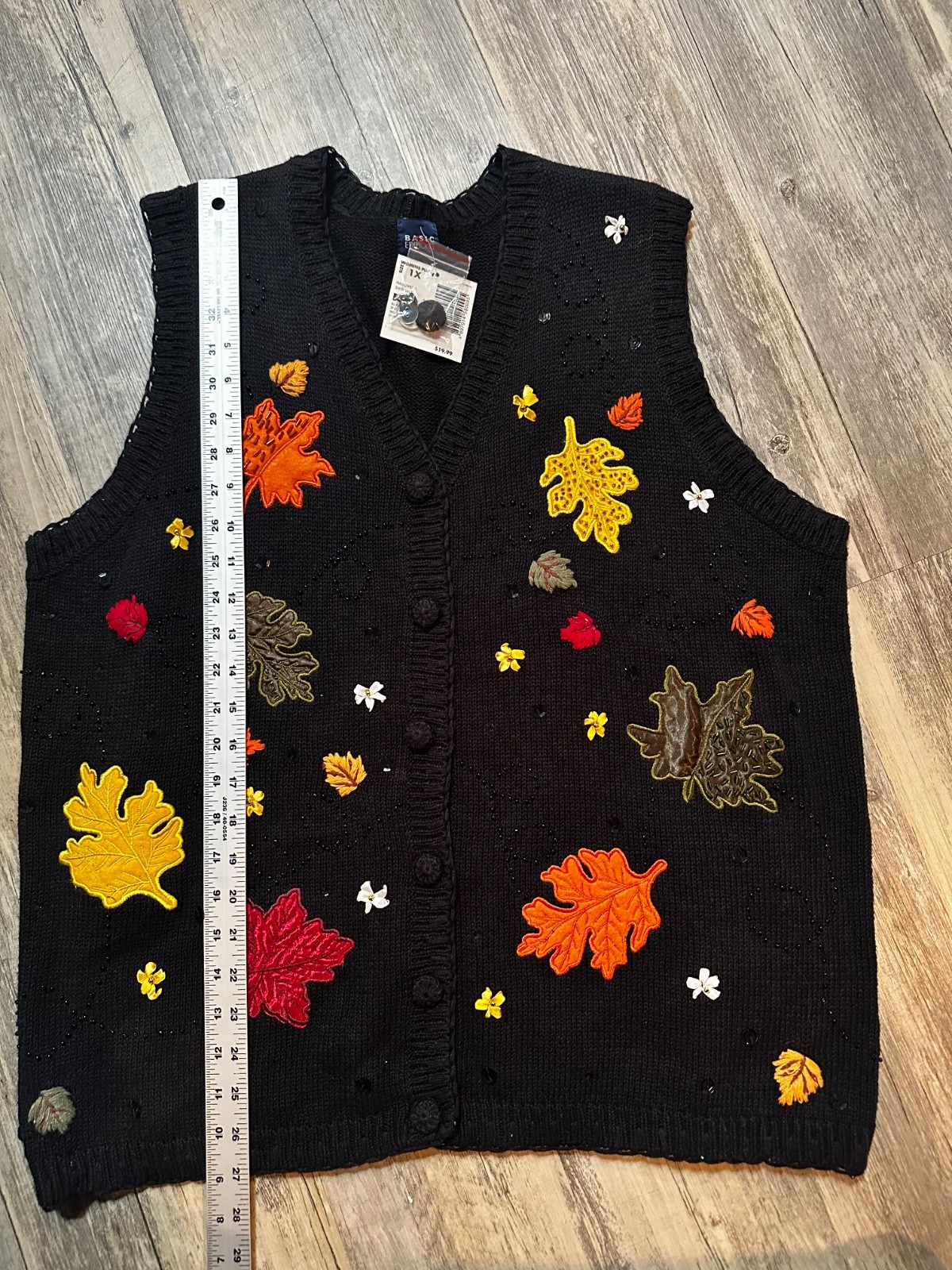 Vintage Basic Editions Womens 1X Fall Sweater Ves… - image 2