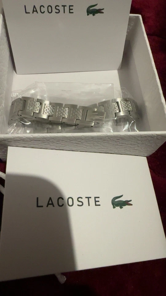 Bracelet Lacoste Argenté Acier Inoxydable Boîte Pochette - Imagen 2 de 4