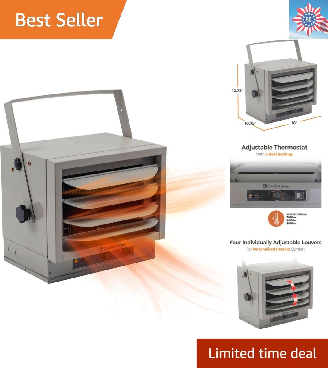 Utility Heater Home Depot Comfort Zone Heater AIRO COMFORT 1500