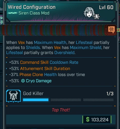 Borderlands 4 • MODDED Class Mod • Vex Configuration • All Skills • PS PC XBOX