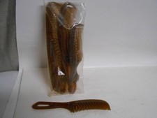 Vintage 6 Pack Unbreakable Hair Comb Set Tortoiseshell brown Pick Rake Pocket
