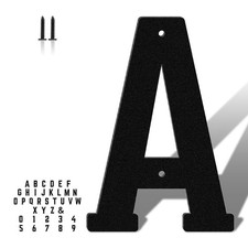 3 Inch Black Metal Letters, Modern House Address Numbers, 3in, Black-A