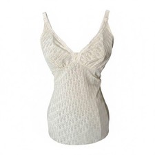 Christian Dior 90s Trotter Monogram Mesh Bodysuit Tops Size L Deadstock Not Used