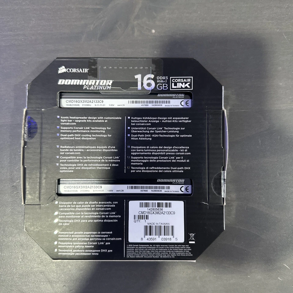 Corsair DOMINATOR PLATINUM 16GB (2x8GB) DDR3 DRAM 2400MHz Desktop Memory  - Image 2 of 3