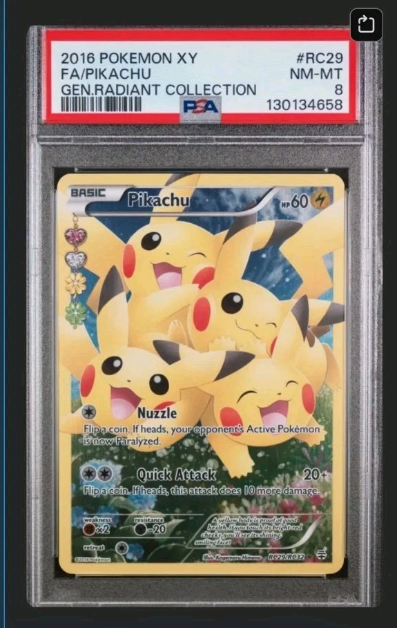 Pikachu RC29/RC32 Full Art Ultra Rare Generations PSA 8