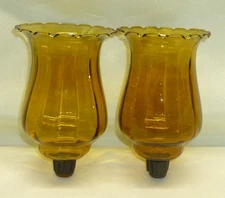 2 Gold Swirl Glass Votive Cup Peg Candle Holder for Sconces Candle holders