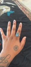 925 Sterling Silver Genuine Labradorite Ring Size 9