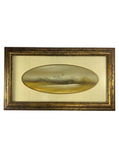 Tim Atmar Texas Art Print Of Geese In Flight Over Marshland Framed #5 18.5x10.5"