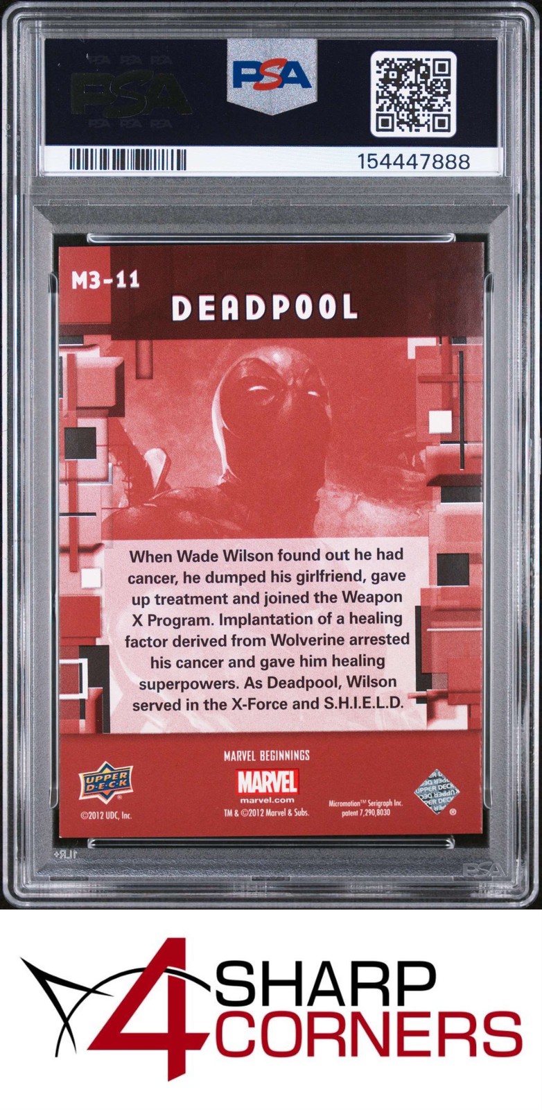 2012 MARVEL BEGINNINGS SERIES 3 PRIME MICROMOTION #M3-11 DEADPOOL POP 6 PSA 10 view 2
