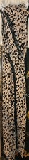 Fashion Nova Leopard Animal Print Tie Midi Dress 1X Sleeveless Mock Neck Stretch