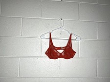 Vintage Victoria  s Secret Red Lace Mesh Underwire Bralette