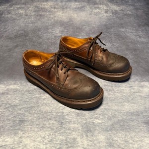 Vintage Dr. Martens Made in England 3989 Brogue Shoes Brown Leather Mens US 9 Vintage Dr Martens Brown Leather Brogue Shoes Size 5 Made in  main image 4