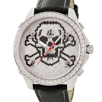 JACOB&CO 5 Time Zones 1.9'' Skull JC-SKULLD Original factory all-diamond GM