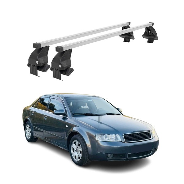 Menabo DachträGer GrundtäGer FüR Audi A4 B6 B7 Limo 2001-2008 50Kg Stahl Grau 2X-image