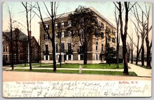 University Club Buffalo NY 1906 Postcard Poly-Chrome Lewistown PA Postmark