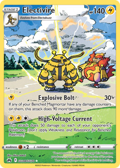 Electivire GG08 Crown Zenith Galarian Gallery Holo Rare Near Mint Pokemon TCG