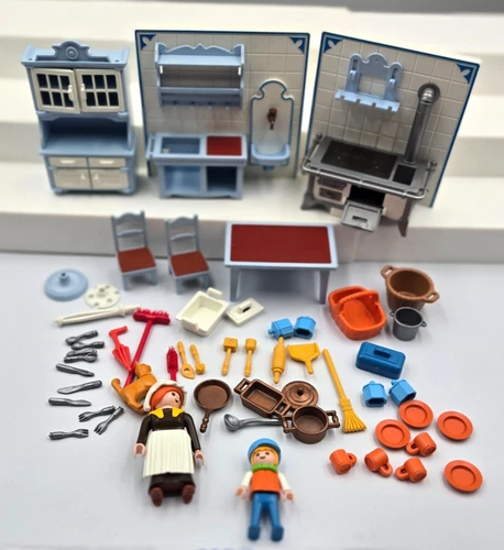 VTG Playmobil 5322 Victorian Kitchen 5300 5305 Mansion Add-On Near Complete