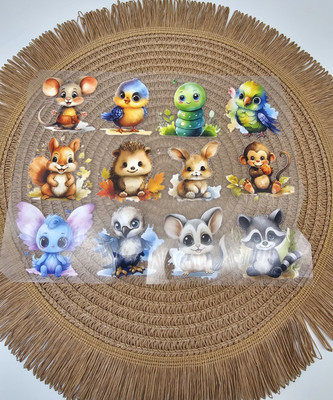 Set Bügelbilder Bügelbild Waldtiere Maus Igel DIY
