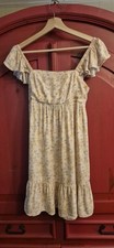 Arizona Co. Small Peach Boho Cottage Core Tiny Floral Sundress Keyhole Back EUC